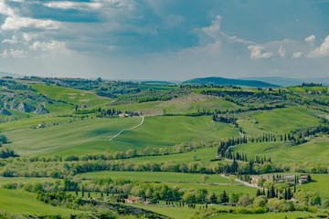 Fototapeta na wymiar Spring landscape of the hills of southern tuscany