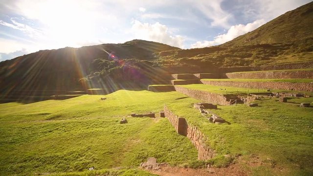  Tip�n (Inca ruins) in the east of Cusco in the Andes of Peru, South America