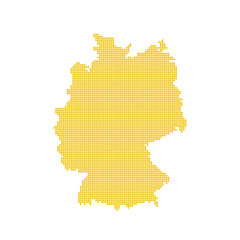 German map isolated. Dotted germany map yellow
