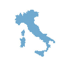 Italian map isolated. Italy dotted blue map
