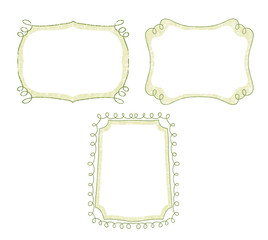 Swirl ornament hand drawn frame set vector. Invitation, wedding or greeting card decoration. Decorative border collection vector