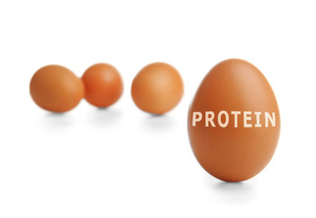 Brown eggs isolated on white