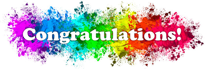 Paint Splatter Words - Congratulations - obrazy, fototapety, plakaty