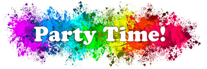 Paint Splatter Words - Party Time - 144899866