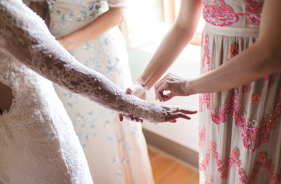 Bride getting ready