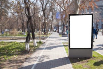 Blank billboard on bus stop for your advertising