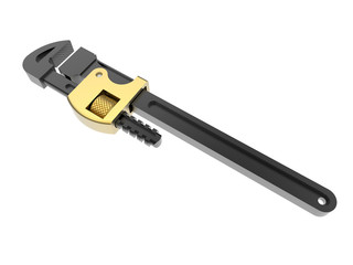 3D render - golden slider wrench