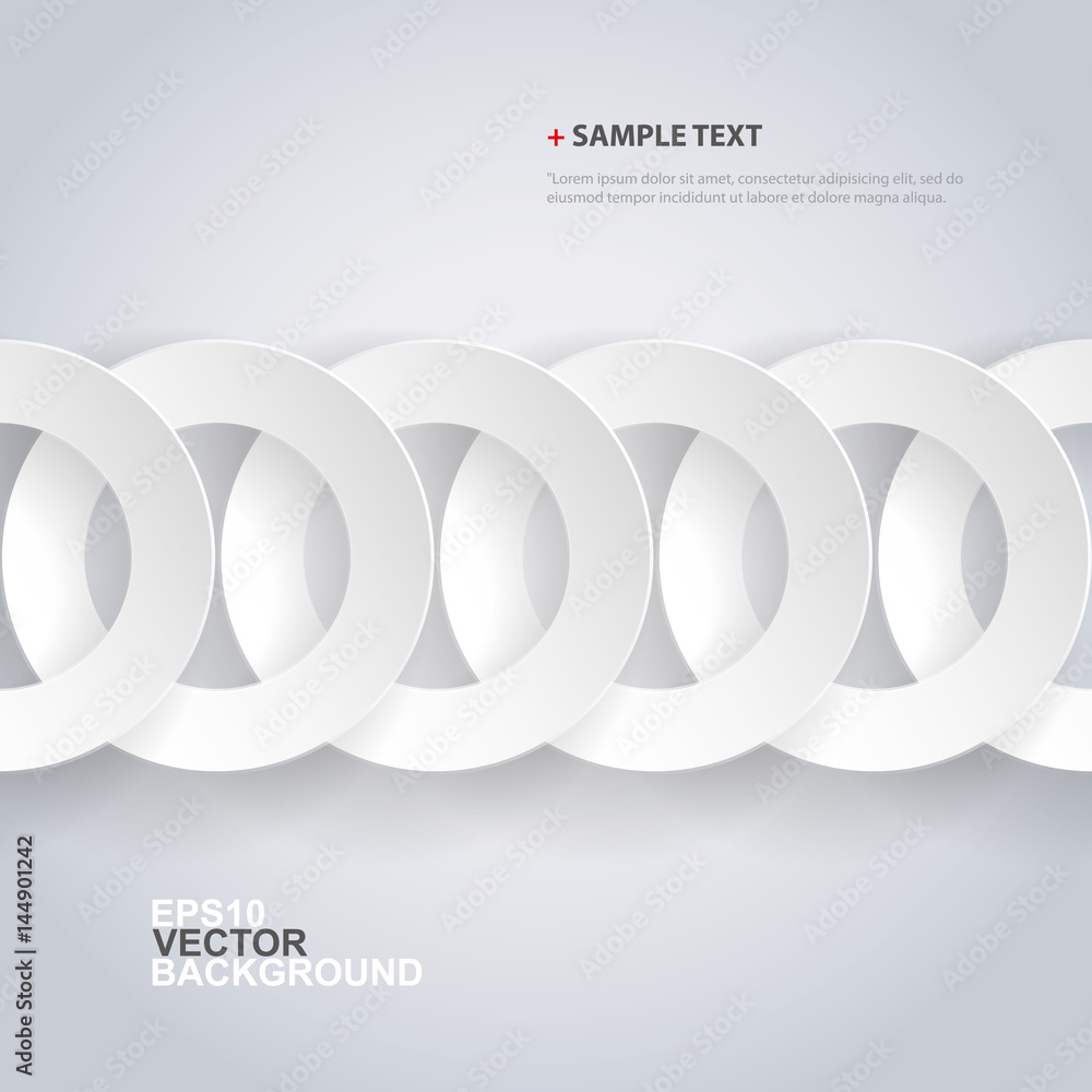 Poster Papercut Rings - Abstract Modern Styled Background Design in Editable Vector Format