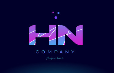 Fototapeta premium hn h n colored blue pink purple alphabet letter logo icon vector