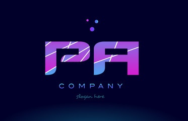 pa p a  colored blue pink purple alphabet letter logo icon vector
