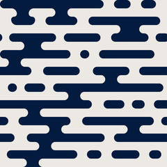 Abstract geometric seamless hipster fashion pillow pattern. Random halftone rounded lines background.