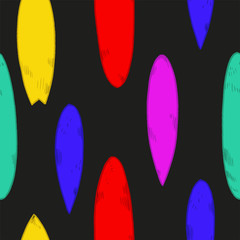 Set of surfboard silhouettes in scale,