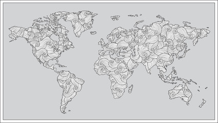 illustration of map of world.