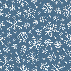 Winter backdrop with falling snow.