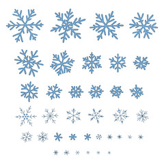 Fototapeta na wymiar Set of vector snowflakes