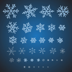 Fototapeta na wymiar Set of vector snowflakes