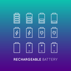 Vector Icon Style Illustration of Power Bank Battery Recharging, Energy Saving Mode, Electric Economy, Isolated Object