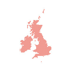 United Kingdom dotted map isolated