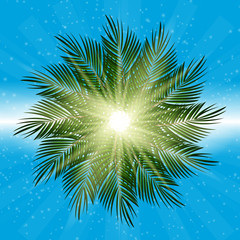 Fototapeta premium Palm Leaf Vector Background Illustration