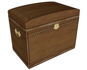 Big vintage wooden box - 3D render