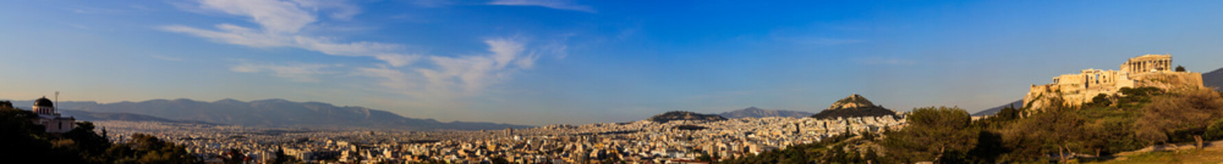 Panoramic view of Acropolis and Lycabettus - Athens, Greece