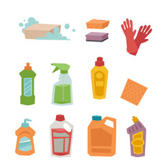 Cleanser bottle chemical housework product care wash equipment cleaning liquid flat vector illustration.