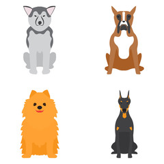 Funny cartoon dog character bread cartoon puppy friendly adorable canine vector illustration.