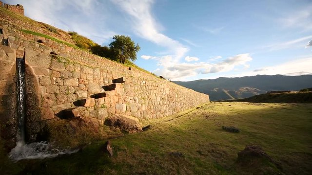  water channel in Tip�n (Inca ruins). Cusco, Andes in Peru, South America