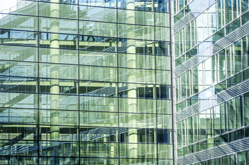 Naklejka na ściany i meble Glasfassade eines modernen Gebäudes, G-City, Wien, Österreich,