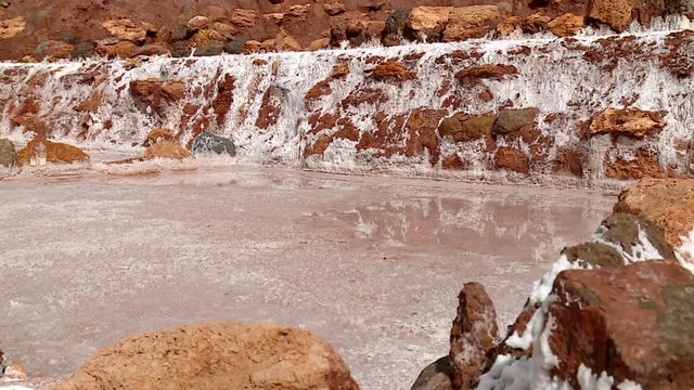  salt evaporation pond in Maras, Peru. Near Cusco in the Andes