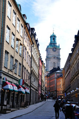 Fototapeta premium Stockholm, old street of Gamla Stan.