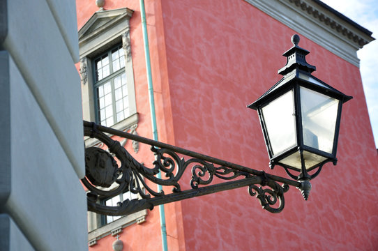 Stockholm,stylowe oświetlenie ulic.