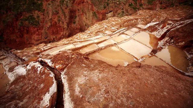  salt evaporation pond in Maras, Peru. Near Cusco in the Andes