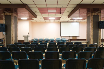 Empty presentation room ready for meeting