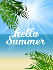 Fototapeta na wymiar Hello Summer Natural Background Vector Illustration