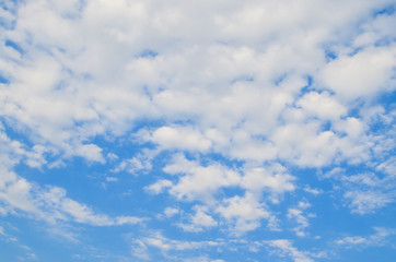 Blue sky with white clouds.