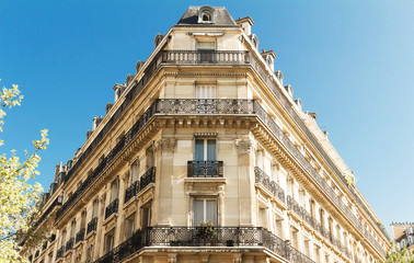 The facade of Parisian building