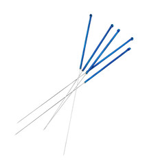 Needles for acupuncture on white background