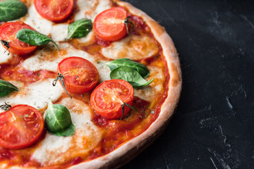 Traditional margarita pizza