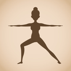 silhouette woman pose yoga vector illustration eps 10