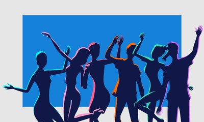 Fototapeta premium Dancing people - silhouettes