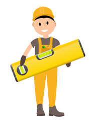 Construction Worker Flat Character, Building Man Specialists Rea