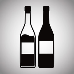 two bottle wine image vector illustration eps 10