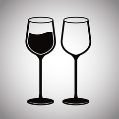 pair glassware wine image vector illustration eps 10