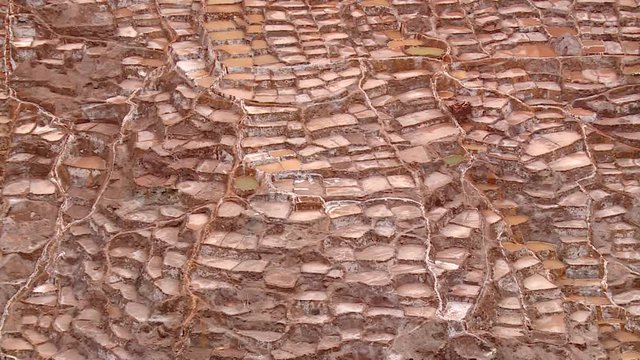 HD video footage from PERU: Maras salt evaporation pond, Region of Cusco (Cuzco). South America