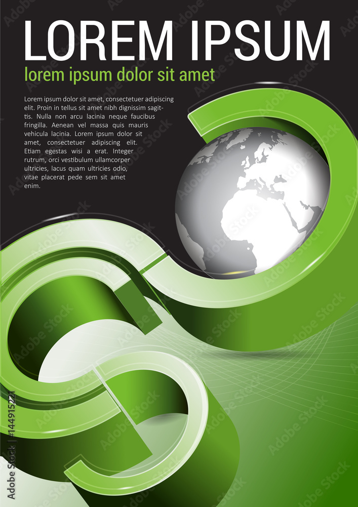 Aufkleber 3d business abstract background with globe