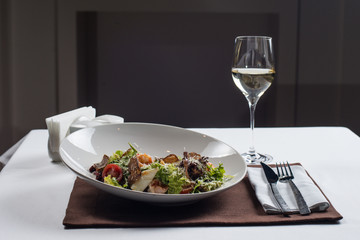Caesar salad with seafood