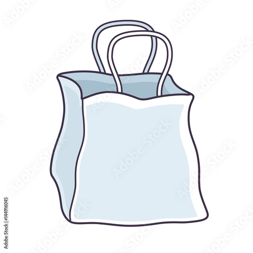 white blank paper shopping bag template isolated stock image and