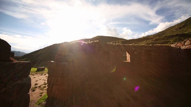  building in the ruins of Tipon (Inca ruins). Cusco, Andes of Peru, South America