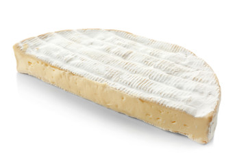 Tasty cheese on white background